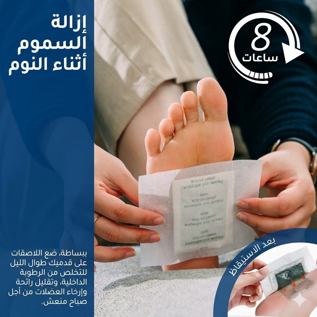 رقع قدم للتخلص من السموم، وسادات قدم طبيعية للتخلص من سموم الجسم، وتحسين جودة النوم، وتخفيف التوتر